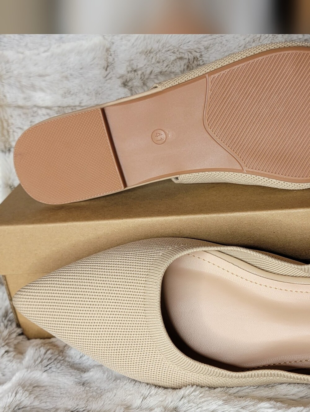 Beige Women’s Pointed Toe Flats - Classic Everyday Style